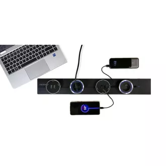 Vtičnica Viking LZ40B/230V,50Hz/40cm dolžine/črna/do 5 modulov/IP20/aluminij/izvedba
