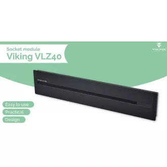 Vtičnica Viking LZ40B/230V,50Hz/40cm dolžine/črna/do 5 modulov/IP20/aluminij/izvedba