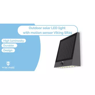 Viking SR25 Zunanja sončna LED luč/senzor gibanja/1000 lm/4 načini/IP54/dnevno bela