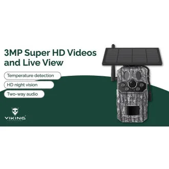 Sončna kamera Viking HDs05 4G/2304x1296/PIR zaznavanje/senzor gibanja/7800mAh