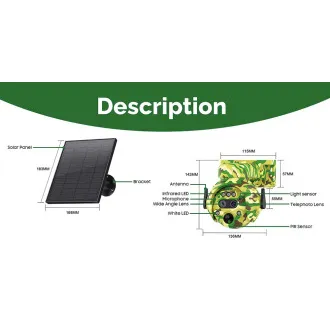 Sončna kamera Viking HDs04 4G siva/2304x1296/PIR zaznavanje/senzor gibanja/7800mAh