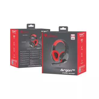 Gaming stereo slušalke Genesis Argon 110, črno-rdeče, 2x jack