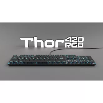 Genesis Gaming mehanska tipkovnica THOR 420/RGB/Content Slim Blue/Wireless USB/US layout/Gray