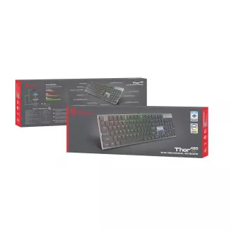 Genesis Gaming mehanska tipkovnica THOR 420/RGB/Content Slim Blue/Wireless USB/US layout/Gray