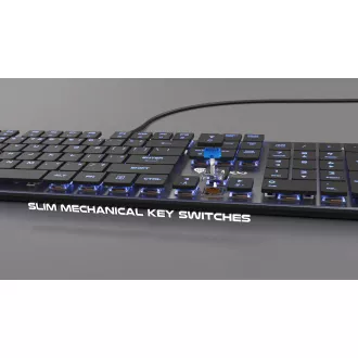 Genesis Gaming mehanska tipkovnica THOR 420/RGB/Content Slim Blue/Wireless USB/US layout/Gray