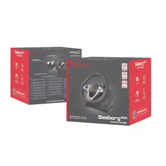 Gaming wheel Genesis Seaborg 400, večplatformno za PC,PS4,PS3,Xbox One, Xbox 360,N Switch