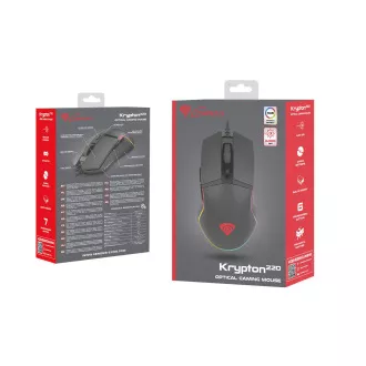 Genesis Gaming optična miška KRYPTON 220/RGB/6400 DPI/obročka/optična/6000 DPI/brezžični USB/črna