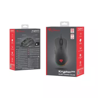 Genesis Gaming optična miška KRYPTON 200/RGB/6400 DPI/obročka/optična/6000 DPI/brezžični USB/črna