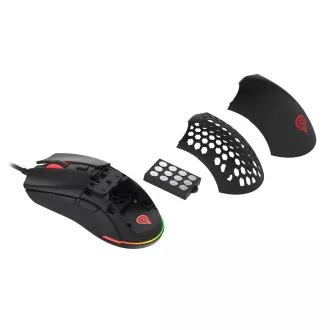 Genesis Gaming optična miška KRYPTON 750/RGB/8000 DPI/obročki/Optični/8000 DPI/Wireless USB/črna