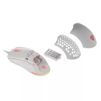 Genesis Gaming optična miška KRYPTON 750/RGB/8000 DPI/obročki/Optični/8000 DPI/Wireless USB/White Genesis Gaming optična miška KRYPTON 750/RGB/8000 DPI/obročki/Optični/8000 DPI/Wireless USB/White