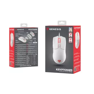 Genesis Gaming optična miška KRYPTON 750/RGB/8000 DPI/obročki/Optični/8000 DPI/Wireless USB/White Genesis Gaming optična miška KRYPTON 750/RGB/8000 DPI/obročki/Optični/8000 DPI/Wireless USB/White