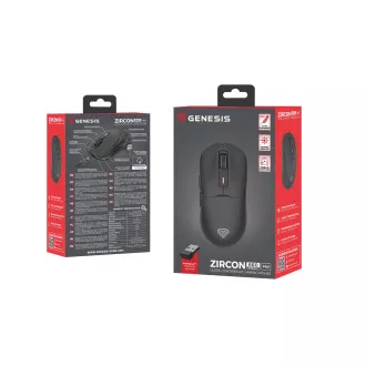 Gaming miška Genesis ZIRCON 660 PRO/nemška/optična/desnoročna/26.000 DPI/brezžična ireless/črna