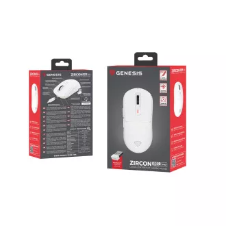 Gaming miška Genesis ZIRCON 660 PRO/nemška/optična/desnoročna/26.000 DPI/brezžična brezžična/bela