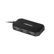 Natec Locust vozlišče 4x USB 2.0 HUB, črno