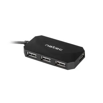 Natec Locust vozlišče 4x USB 2.0 HUB, črno