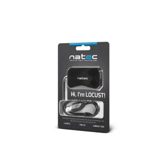 Natec Locust vozlišče 4x USB 2.0 HUB, črno