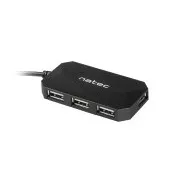 Natec Locust vozlišče 4x USB 2.0 HUB, črno