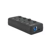 Natec Mantis 2 aktivno vozlišče s funkcijo polnjenja 4x USB 3.0 HUB, stikalo, napajalnik
