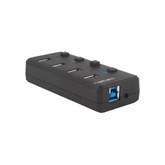 Natec Mantis 2 aktivno vozlišče s funkcijo polnjenja 4x USB 3.0 HUB, stikalo, napajalnik
