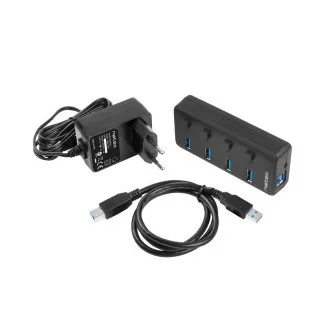 Natec Mantis 2 aktivno vozlišče s funkcijo polnjenja 4x USB 3.0 HUB, stikalo, napajalnik Natec Mantis 2 aktivno vozlišče s funkcijo polnjenja 4x USB 3.0 HUB, stikalo, napajalnik