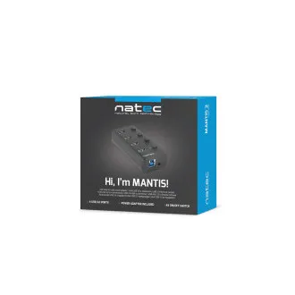 Natec Mantis 2 aktivno vozlišče s funkcijo polnjenja 4x USB 3.0 HUB, stikalo, napajalnik Natec Mantis 2 aktivno vozlišče s funkcijo polnjenja 4x USB 3.0 HUB, stikalo, napajalnik