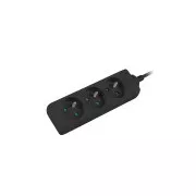 Podaljševalni kabel Lanberg PS0, 3 vtičnice, 1,5 m, črn