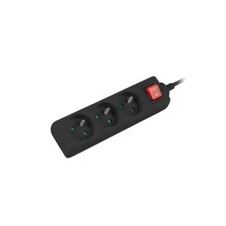 Podaljševalni kabel Lanberg PS1, 3 vtičnice, 3 m stikalo, črn Podaljševalni kabel Lanberg PS1, 3 vtičnice, 3 m stikalo, črn