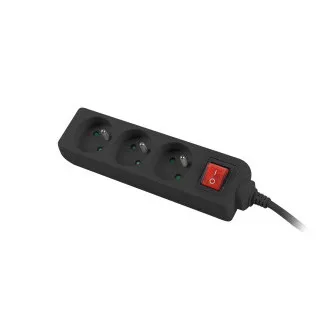 Podaljševalni kabel Lanberg PS1, 3 vtičnice, 3 m stikalo, črn Podaljševalni kabel Lanberg PS1, 3 vtičnice, 3 m stikalo, črn