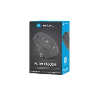 Natec Optična miška FALCON/Office/Optical/Right-handed/3 200 DPI/Wireless Bluetooth/Black