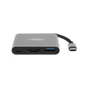 Natec večportni adapter Fowler MINI USB-C PD, USB 3.0, HDMI 4K