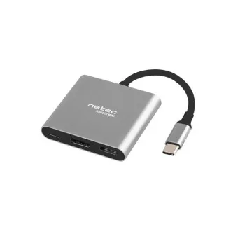 Natec večportni adapter Fowler MINI USB-C PD, USB 3.0, HDMI 4K