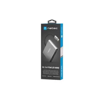 Natec večportni adapter Fowler MINI USB-C PD, USB 3.0, HDMI 4K
