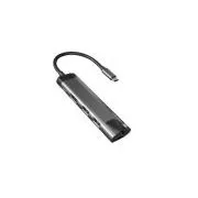 Natec večportni adapter FOWLER GO HUB 5v1, 2X USB 3.0 HUB, HDMI 4K, USB-C PD, RJ45