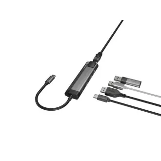 Natec večportni adapter FOWLER GO HUB 5v1, 2X USB 3.0 HUB, HDMI 4K, USB-C PD, RJ45