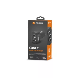 Natec avtomobilski polnilec CONEY, 2xUSB, 1xUSB-C, 84W