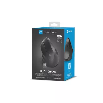 Natec CRAKE 2/Office/Optical/Leftvičar/2 400 DPI/USB BT/črna