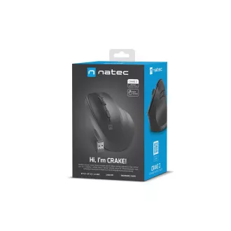 Natec CRAKE 2/Office/Optical/Right-handed/2 400 DPI/USB BT/Black