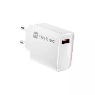 Univerzalni polnilec Natec RIBERA 18W 1X USB-A, bel
