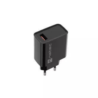 Natec RIBERA 18W 1X USB-A univerzalni polnilec, črn