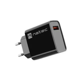 Natec RIBERA 18W 1X USB-A univerzalni polnilec, črn