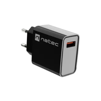 Natec RIBERA 18W 1X USB-A univerzalni polnilec, črn