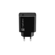 Natec RIBERA 20W 1X USB-C univerzalni polnilec, črn