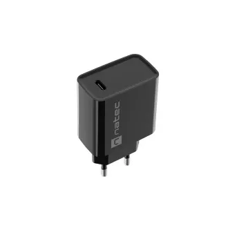 Natec RIBERA 20W 1X USB-C univerzalni polnilec, črn