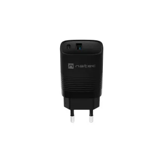 Univerzalni polnilec USB Natec RIBERA GaN 30 W, 1X USB-A, 1X USB-C, črn