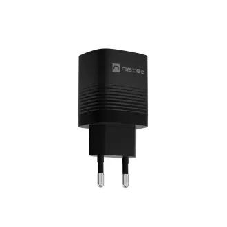 Univerzalni polnilec USB Natec RIBERA GaN 30 W, 1X USB-A, 1X USB-C, črn