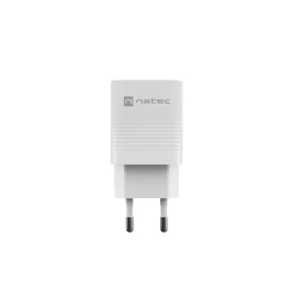 Univerzalni polnilec USB Natec RIBERA GaN 30W, 1X USB-A, 1X USB-C, bel