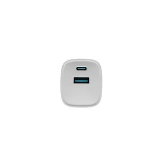 Univerzalni polnilec USB Natec RIBERA GaN 30W, 1X USB-A, 1X USB-C, bel