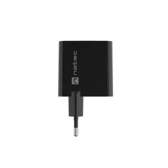 Univerzalni polnilec USB Natec RIBERA GaN 45W, 1X USB-A, 1X USB-C, črn