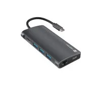 Natec večportni adapter FOWLER 2 3X USB 3.0 HUB, HDMI 4K, USB-C, RJ45, SD, MICRO SD