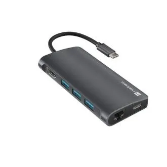 Natec večportni adapter FOWLER 2 3X USB 3.0 HUB, HDMI 4K, USB-C, RJ45, SD, MICRO SD Natec večportni adapter FOWLER 2 3X USB 3.0 HUB, HDMI 4K, USB-C, RJ45, SD, MICRO SD